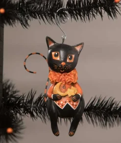 Bethany Lowe LA0392 - Moon & Stars Cat Ornament