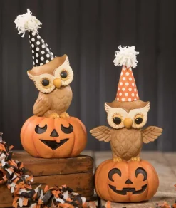 Bethany Lowe TL9436 - Party Owl On Pumpkin 2A