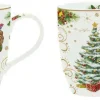 Christmas Tableware: Set 2 assorted mugs in high quality Fine China
