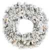 Flocker Needle Pine Wreath with Lights ALS 78222