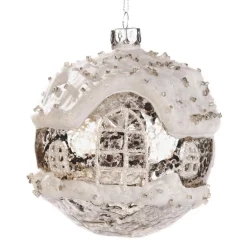Glass Antique Bead House Ball Silver P 37352