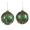 Glass Antique Tartan Ball 2 Assorted TR 27144