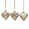 Glass Mini Jewel Holly Heart Ornament 3 Assorted L 21728