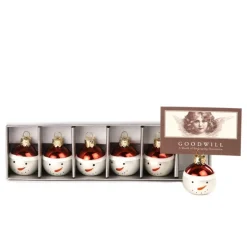 Glass Snowman Cardholder Box 6 P 36646