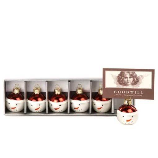 Glass Snowman Cardholder Box 6 P 36646
