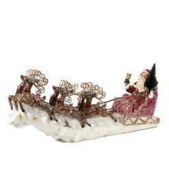 Glitter Ice Santa Sleigh with Deer S 30107