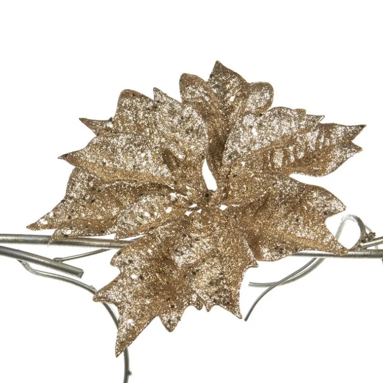Glitter Poinsettia On Clip A 56225