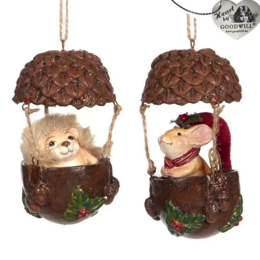 Goodill Belgium 2020 B 94514 Mouse Hedgehog In Acorn Balloon 2 Assorted