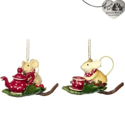 Goodill Belgium 2020 B 93154 Woodland Tea Party Baby Mouse On Leaf 2 Assorted