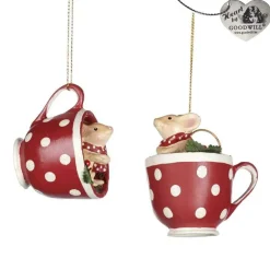 Goodill Belgium 2020 B 93151 Woodland Tea Party Mouse In Dotted Cup 2 Assorted