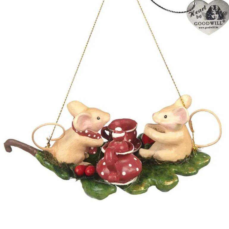 Goodill Belgium 2020 B 93156 Woodland Tea Party Mice On Leaf