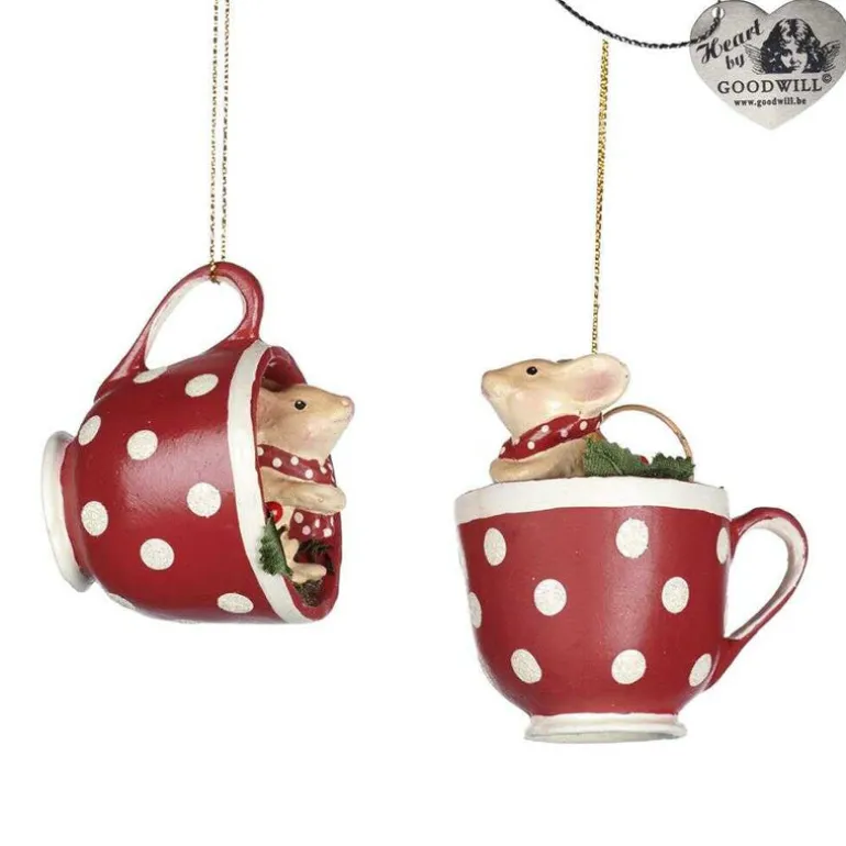 Goodill Belgium 2020 B 93151 Woodland Tea Party Mouse In Dotted Cup 2 Assorted