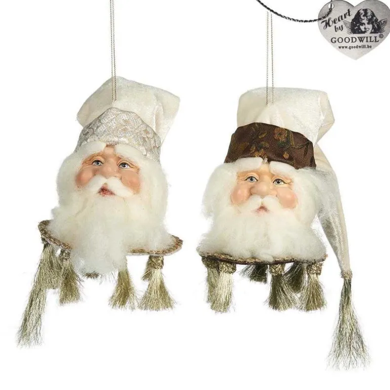 Goodwill Belgium Journey Santa Head Ornament 2 Assorted J 64255