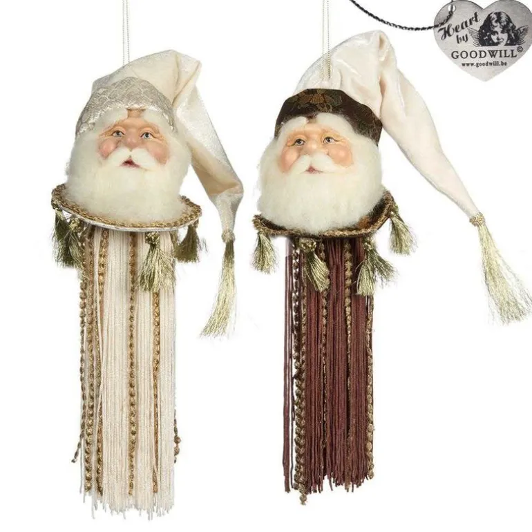 Goodwill Belgium Journey Santa Tassel Ornament 2 Assorted J 64254