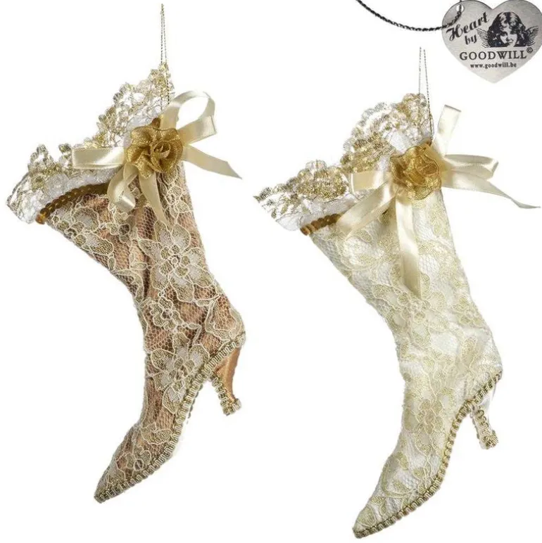 Goodwill Belgium Lace Lady Boot Ornament 2 Assorted TR 26029