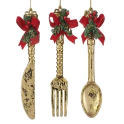 Goodwill Belgium PL 52424 Glittered Xmas Soon Knife Fork 3 Assorted