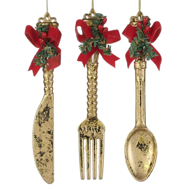 Goodwill Belgium PL 52424 Glittered Xmas Soon Knife Fork 3 Assorted