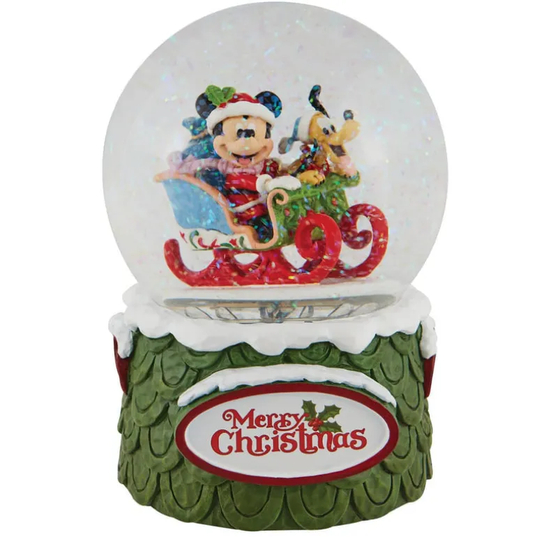 Jim Shore 6009581 Laughing All the Way - Mickey and Pluto Christmas Waterball