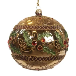 Katherine's Collection Glass Traditional Holly Ball Gold KC L 02-731179