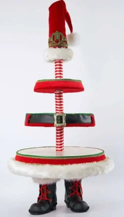 KC 28-128248 Katherine's Collection Santa Boots Tray Cake Stand
