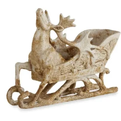 K&K Interiors 51906A - Glitter and Rust Deer Sleigh
