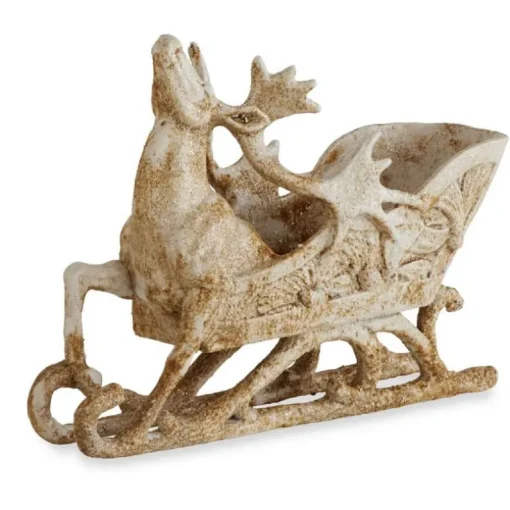 K&K Interiors 51906A - Glitter and Rust Deer Sleigh