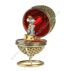 Komozja Family Mostowski Hinged egg with mouse standing on a piece of cheese