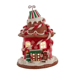 Kurt Adler 7.5" Candy Gingerbread House With C7 Bulb GBJ0022B