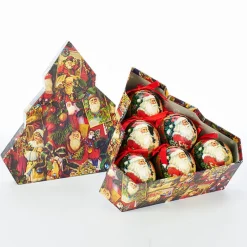 Kurt S. Adler NYC J8189 Decoupage Christmas Balls 6pc box