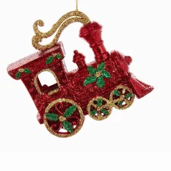 Kurt S. Adler NYC T2116 Red/Green/Gold Train Ornament