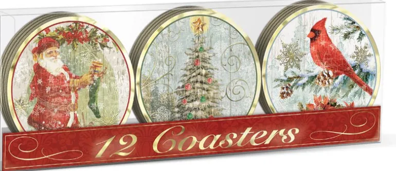 Laminated Coaster Santa Box G 43151