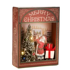 Led Light Santa/Tree Diorama Box Y 62405