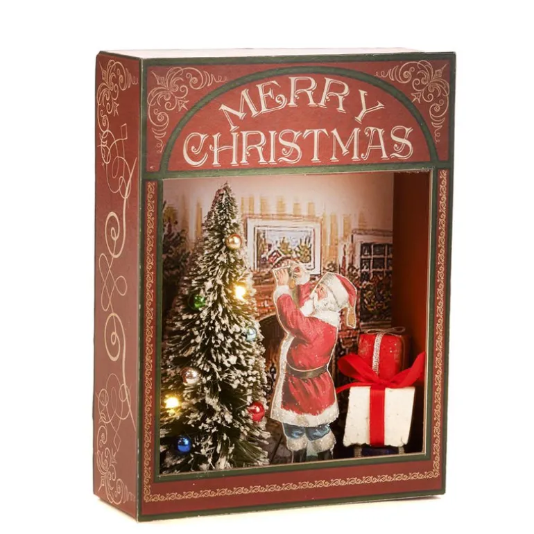 Led Light Santa/Tree Diorama Box Y 62405