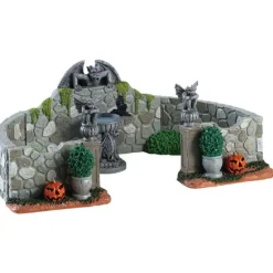 Lemax Grey Gargoyle Gardens, Set Of 6 83350 Lemax Spooky Town