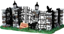 Lemax Spooky Iron Gate And Fence, Set Of 5 34606 Lemax Spooky Town