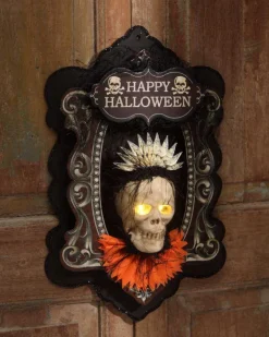 LO6464 Bethany Lowe Skeleton Wall Plaque