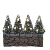 Luville Collectables Bristle trees on stone wall with white light battery operated 611187