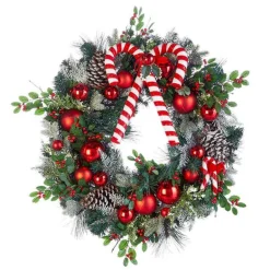 RAZ Imports Candy Cane Wreath W4002270