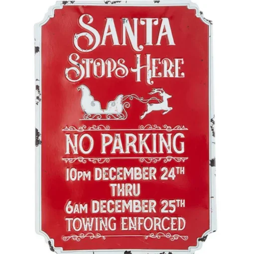 RAZ Imports Santa Stops Here Sign 4012342