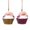 Rose Cupcake Ornament 2 Assorted R 87242