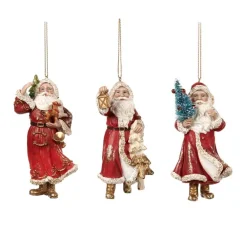 Santa with Tree Ornament 3 Assorted TR 27164