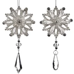 Snowflake Dangle Ornament 2 Assorted TR 27309