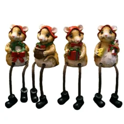 Willow Brooks Secret Christmas Mouse sitting on shelf 4 assorted WB1200